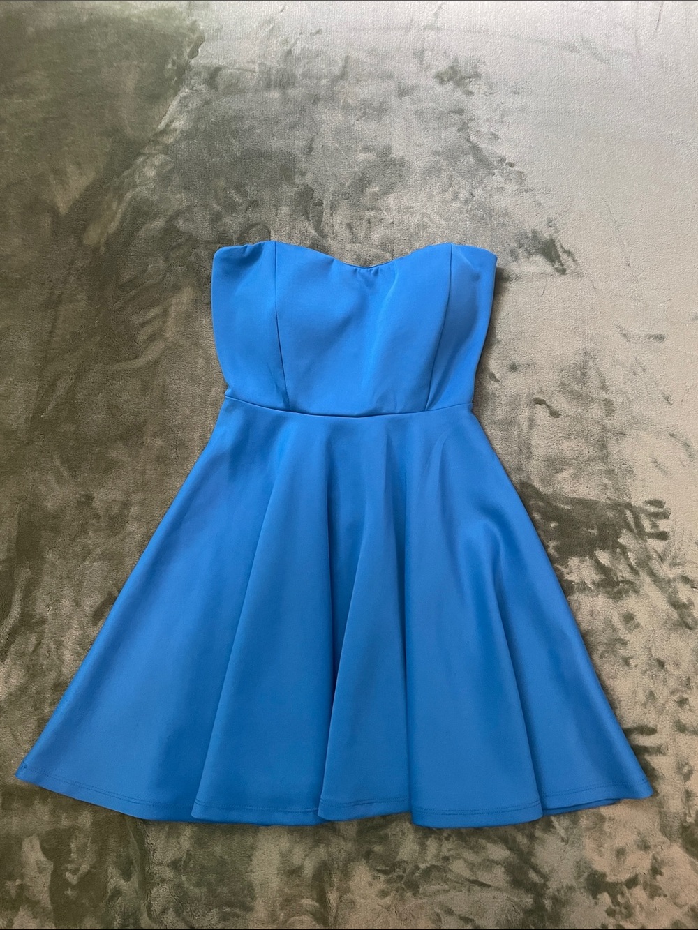URBAN HERITAGE Strapless Fit-and-Flare Blue Padded Party Dress SIZE SMALL